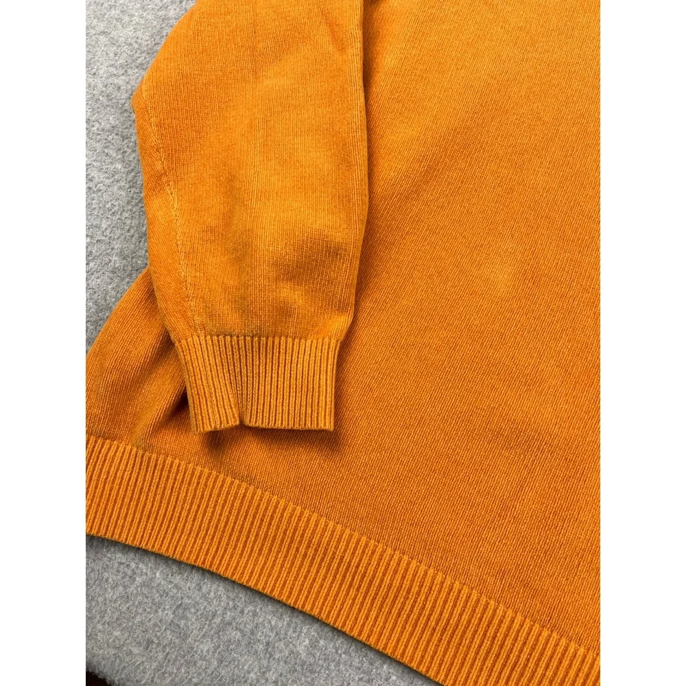 32 Bar Blues Sweater Mens XXL Orange Crew Neck Cotton Long Sleeve Knit